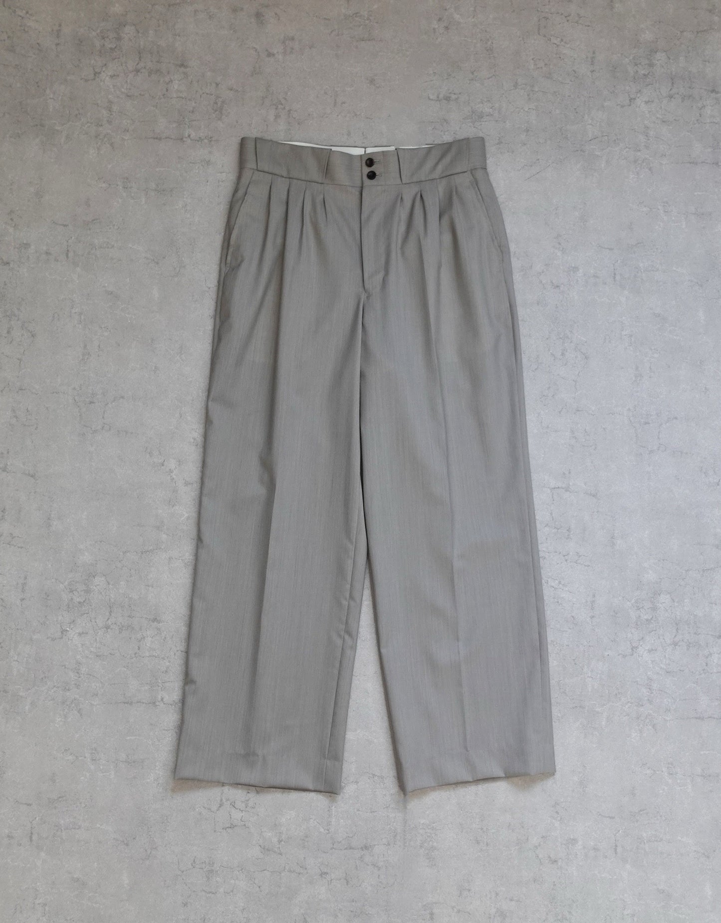 WORSTED WOOL FOUR PLEATS PANTALON