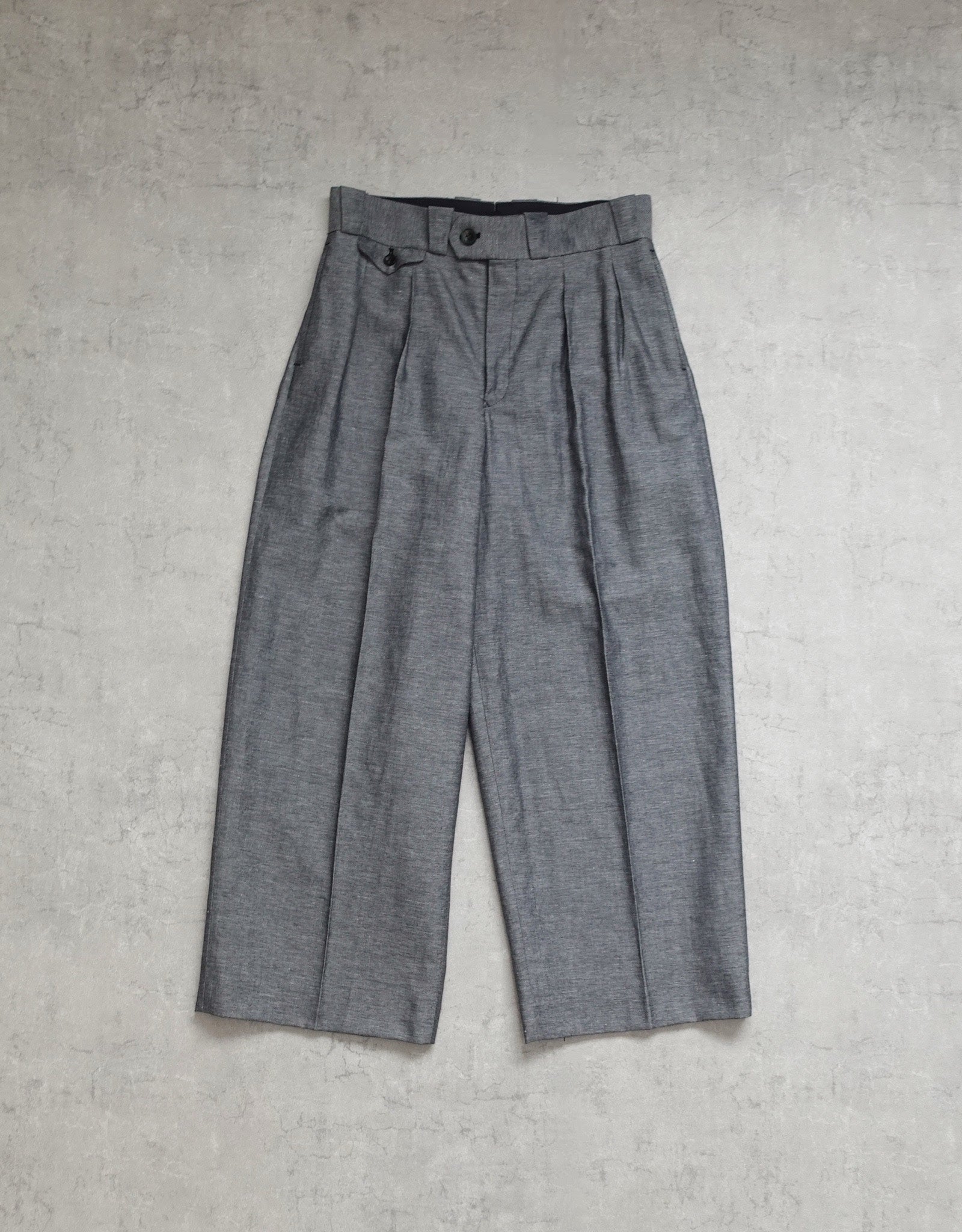 NEZU YO-HINTEN(根津洋品店) TANGO PANTS シャークスキン ブラック さらっとした肌触りで通年快適 通販 物撮り 正面 セレクトショップ VOUILLON