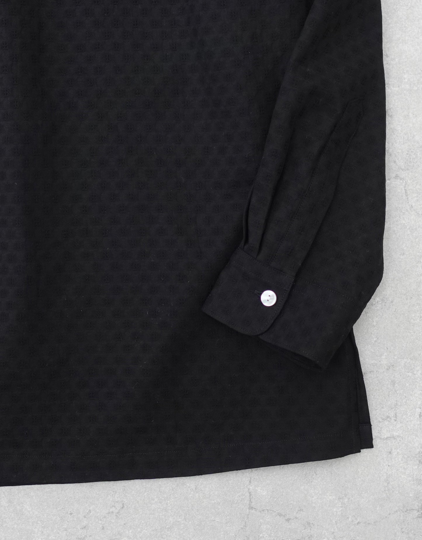 NEZU YO-HINTEN ジャガードシャツ ブラック 100809 コットン ドビー 袖