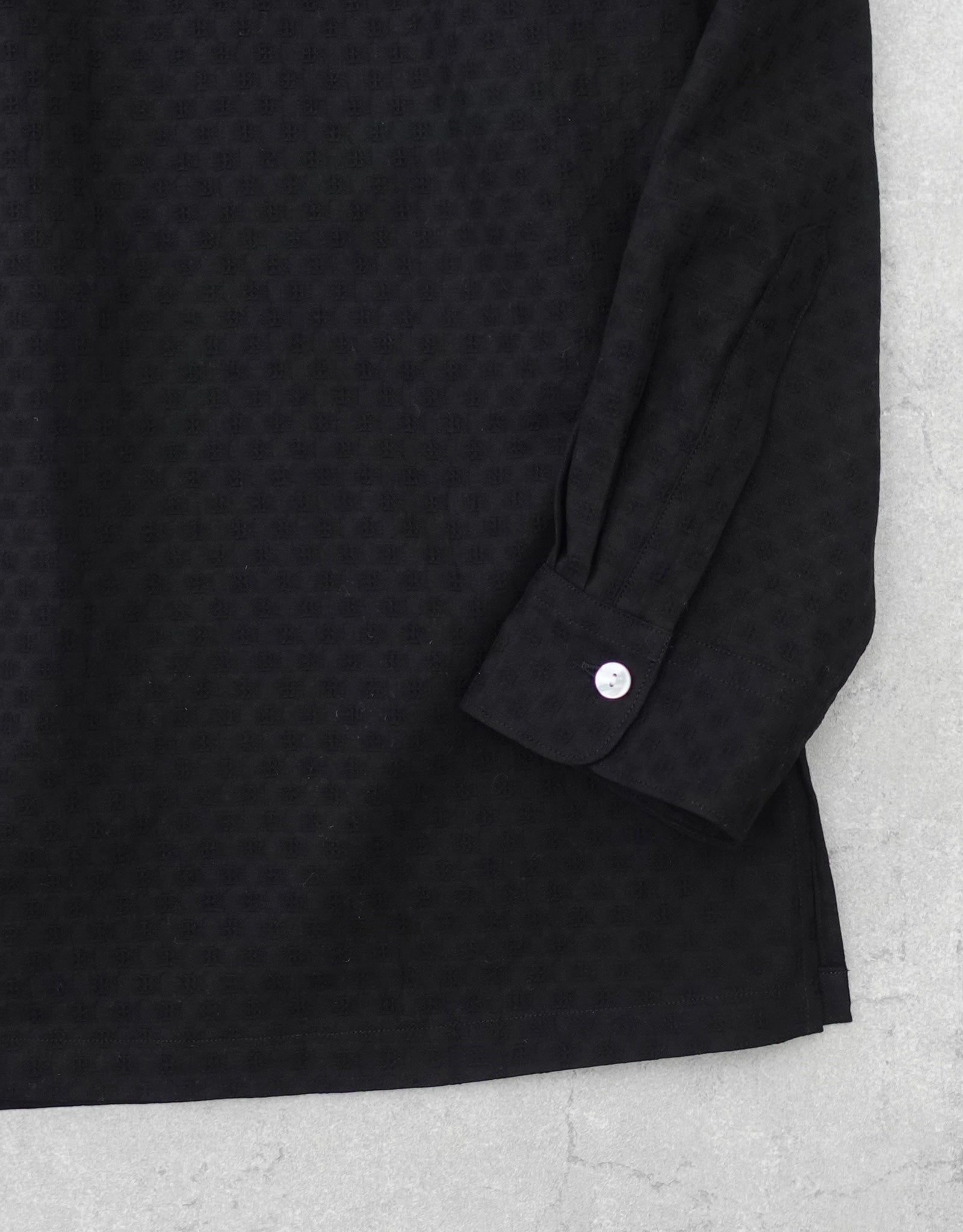 NEZU YO-HINTEN ジャガードシャツ ブラック 100809 コットン ドビー 袖