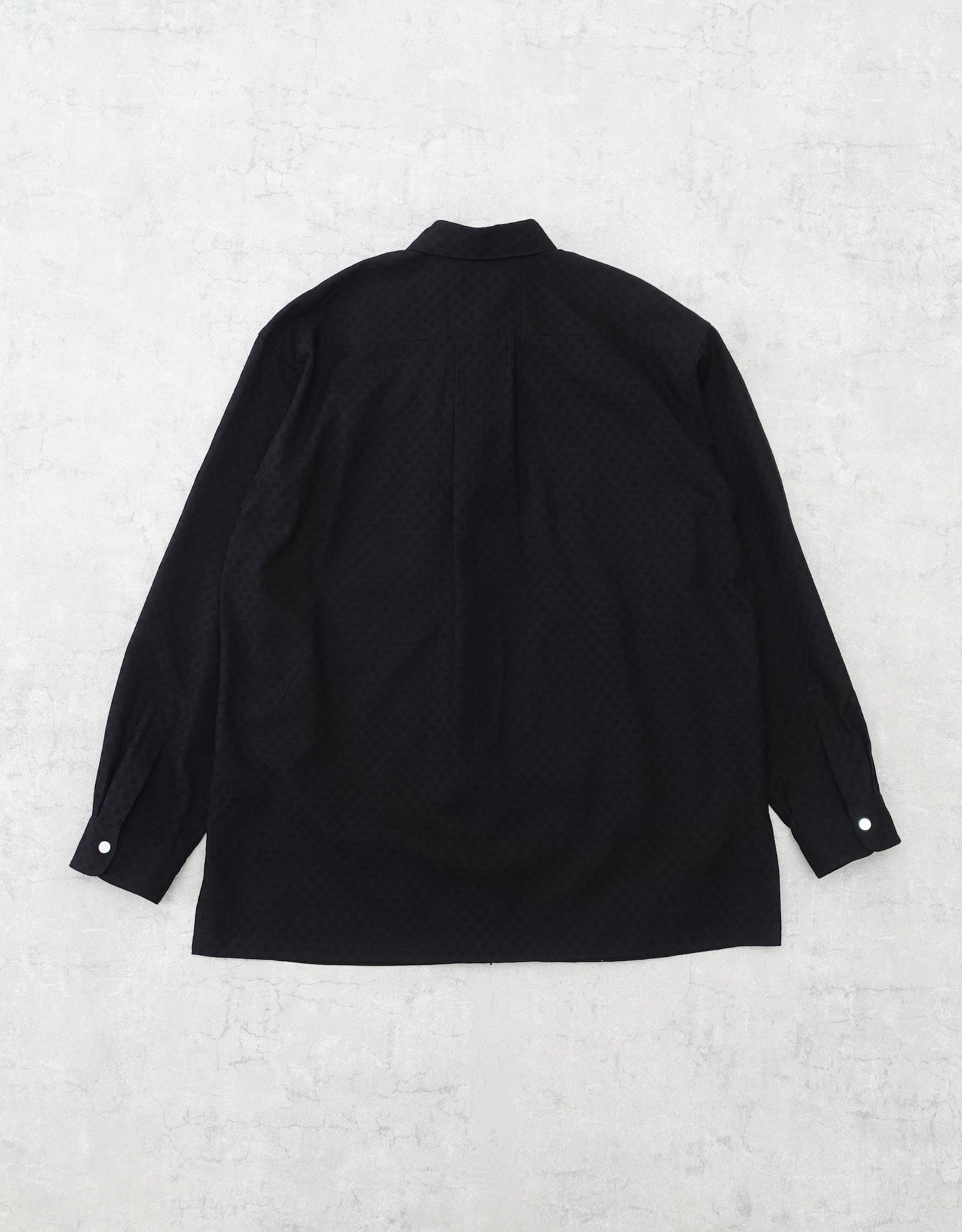 NEZU YO-HINTEN ジャガードシャツ ブラック 100809 コットン ドビー 背面 物撮り