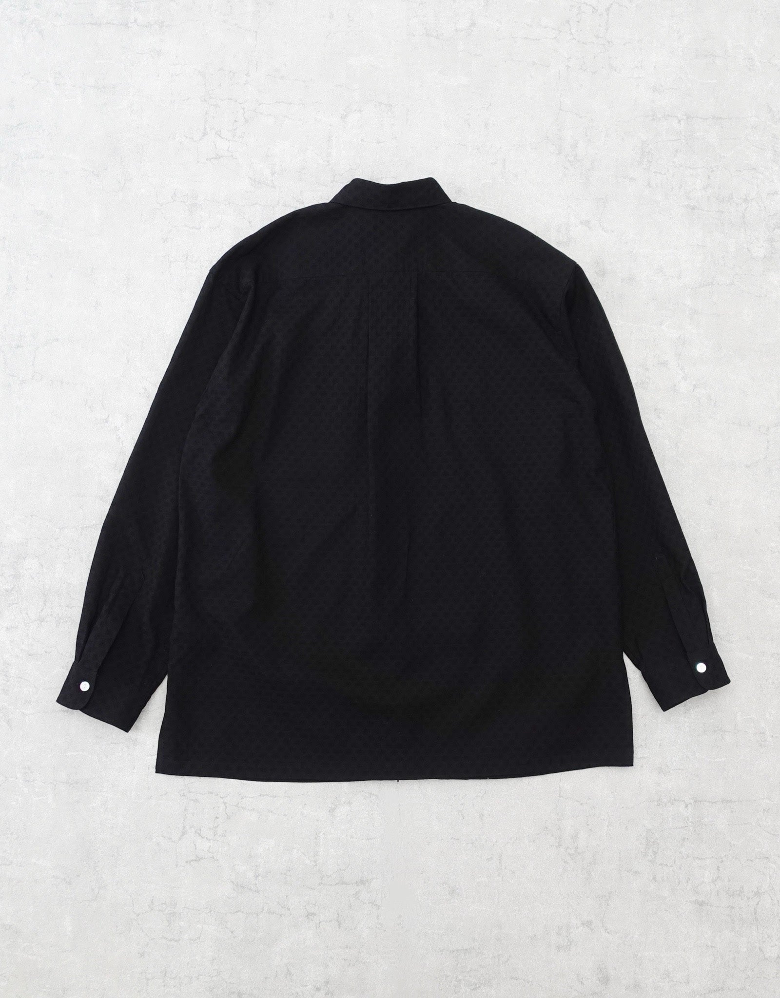 NEZU YO-HINTEN ジャガードシャツ ブラック 100809 コットン ドビー 背面 物撮り
