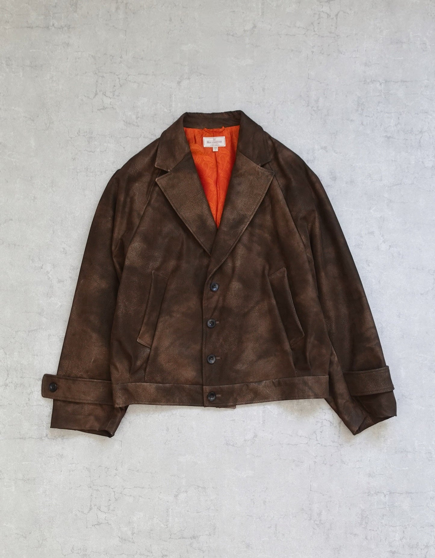 SYNTHETIC LEATHER MIDDLE AGE SHORT JACKET