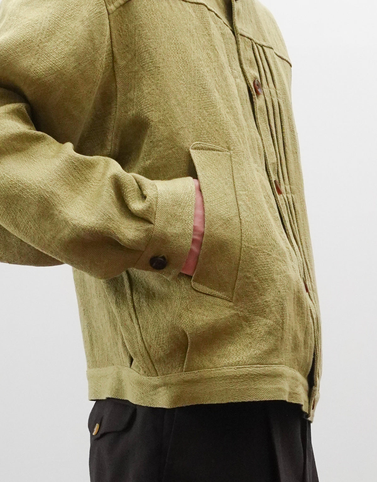 LINEN JACQUARD ETHNIC WORK BLOUSON
