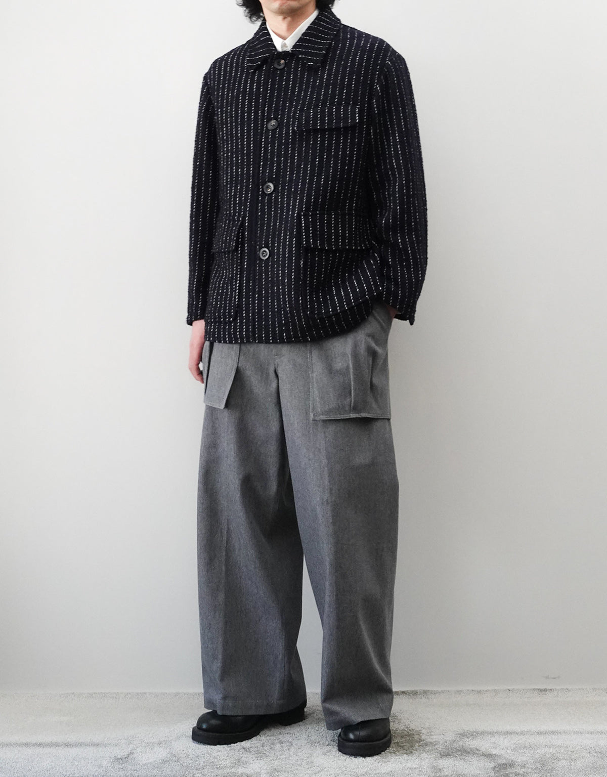 STRIPE BOUCLE UNCLE JACKET