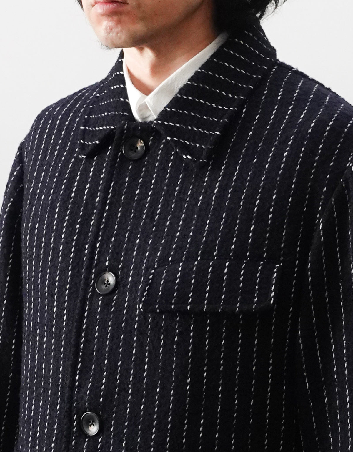 STRIPE BOUCLE UNCLE JACKET