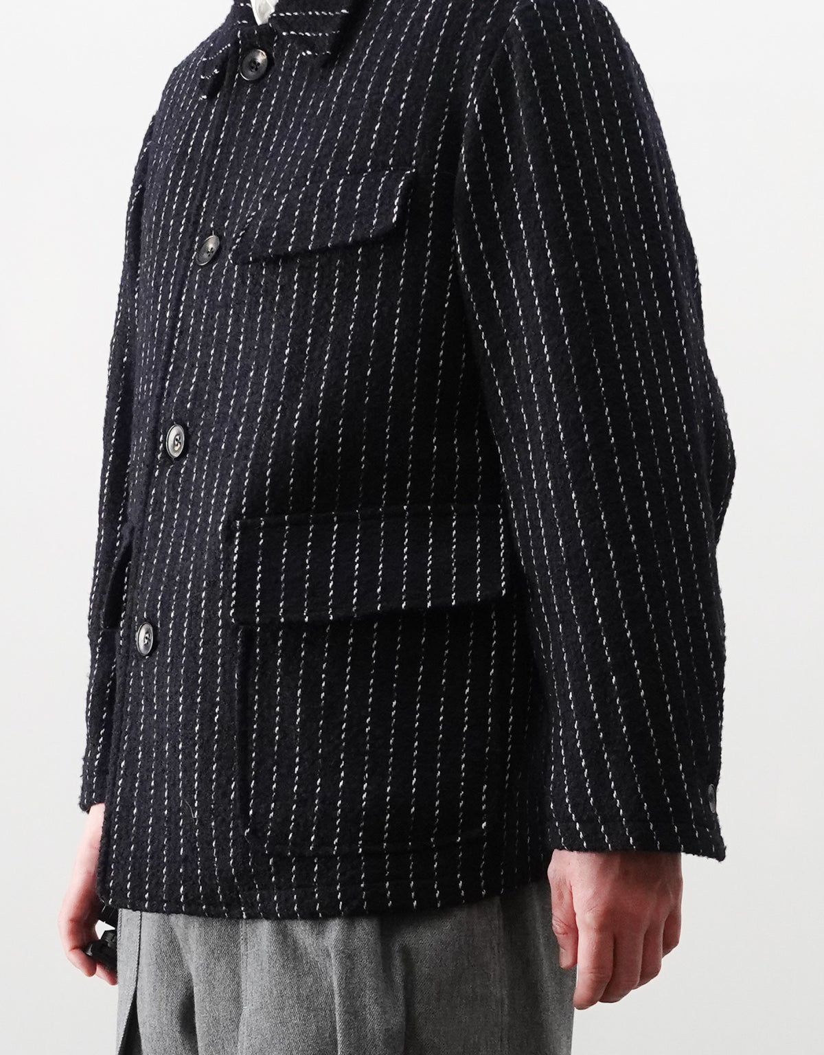 STRIPE BOUCLE UNCLE JACKET