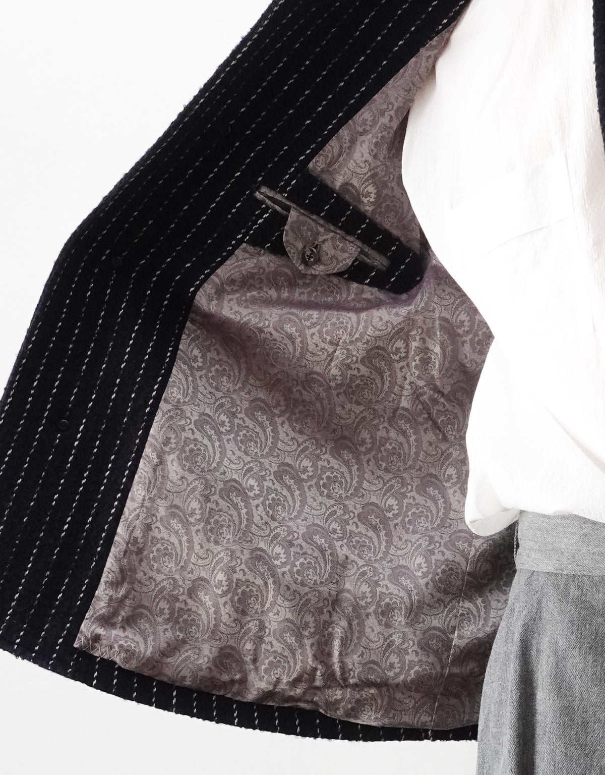 STRIPE BOUCLE UNCLE JACKET