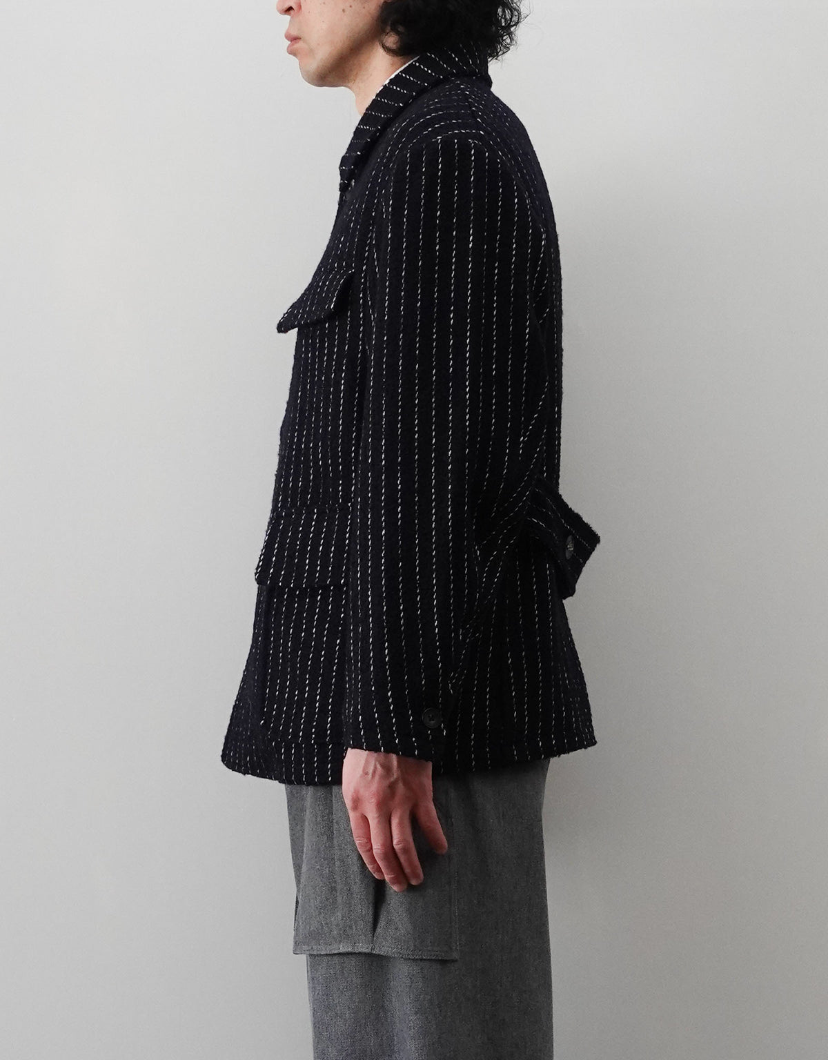 STRIPE BOUCLE UNCLE JACKET