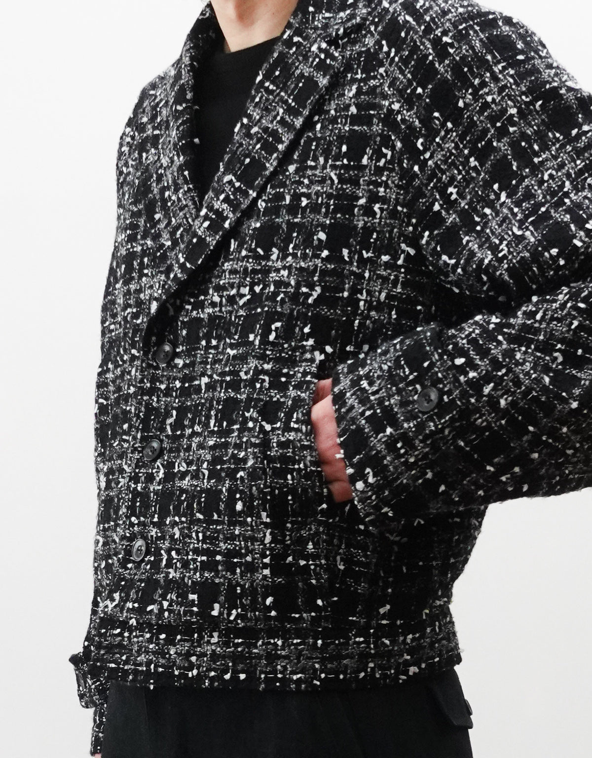 FANCY TWEED MIDDLE AGE SHORT JACKET
