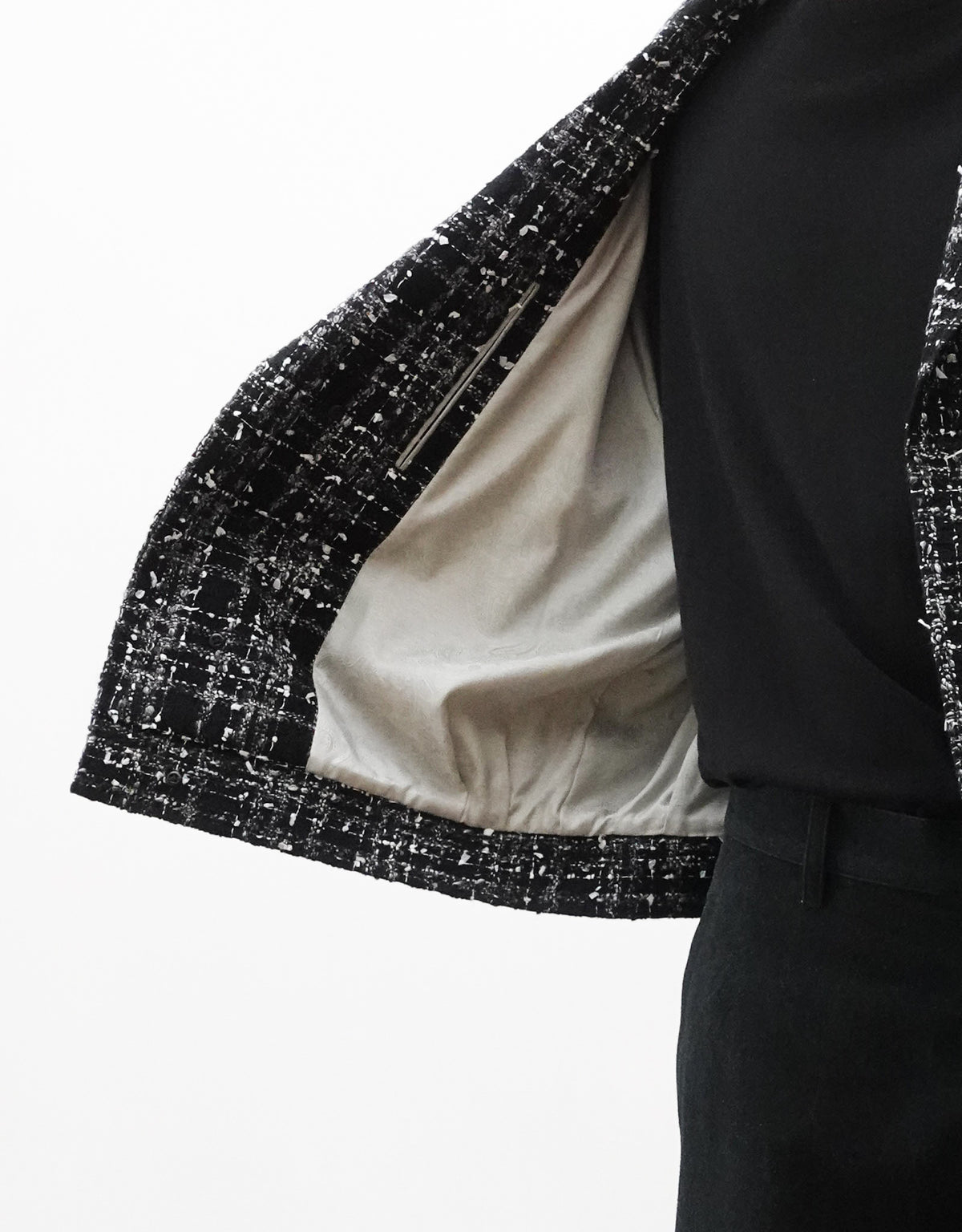 FANCY TWEED MIDDLE AGE SHORT JACKET