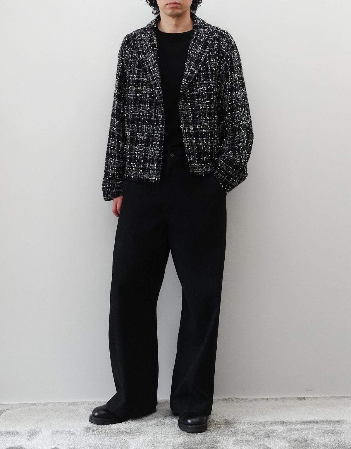 FANCY TWEED MIDDLE AGE SHORT JACKET