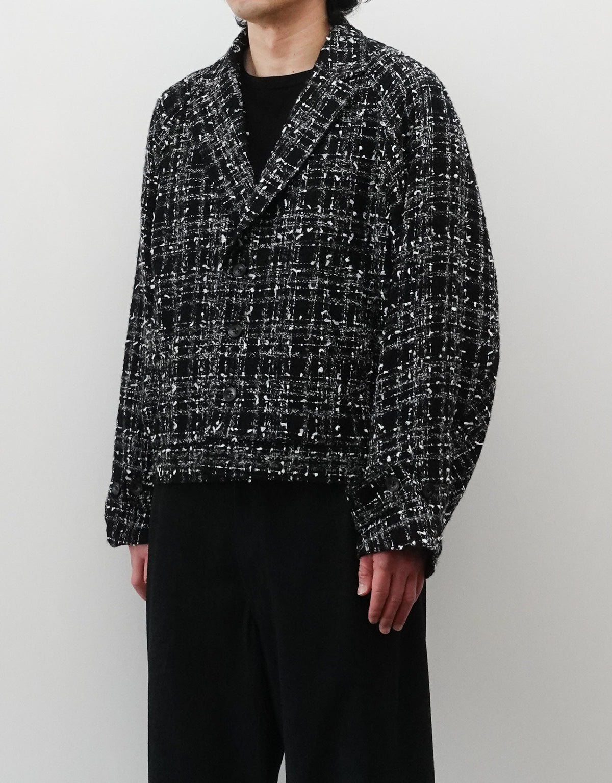 FANCY TWEED MIDDLE AGE SHORT JACKET