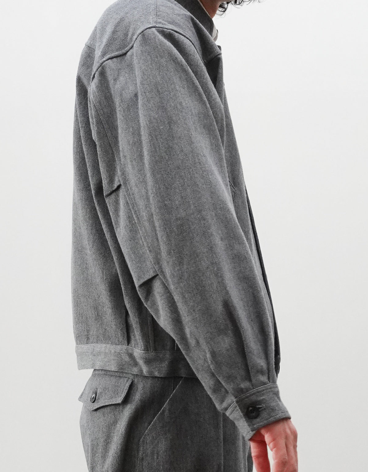NEZU YO-HINTEN ウールコットン ワークブルゾン GRAY 着用画像4