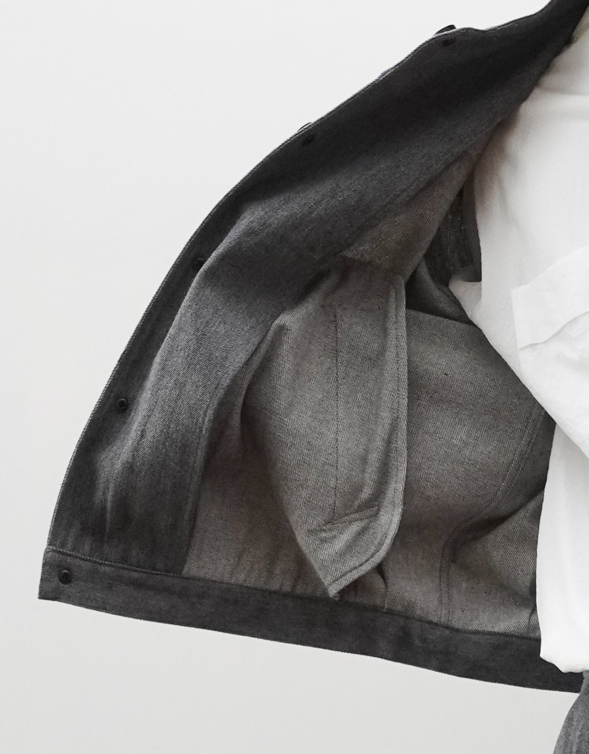 NEZU YO-HINTEN ウールコットン ワークブルゾン GRAY 着用画像5