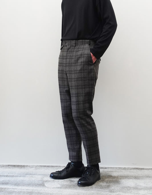 TWO DARTS SLIM TROUSERS - GRAYBROWN CHECK -