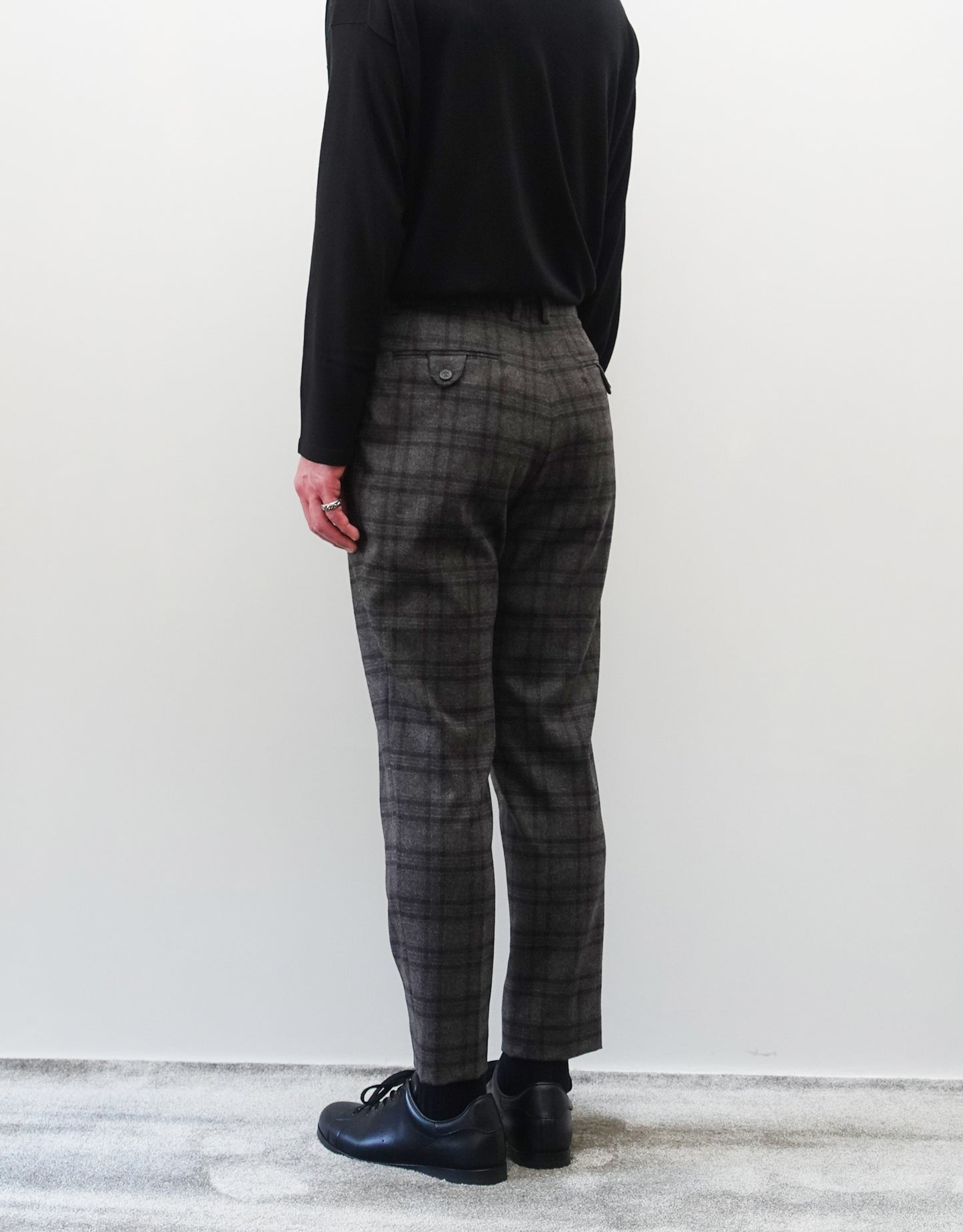TWO DARTS SLIM TROUSERS - GRAYBROWN CHECK -
