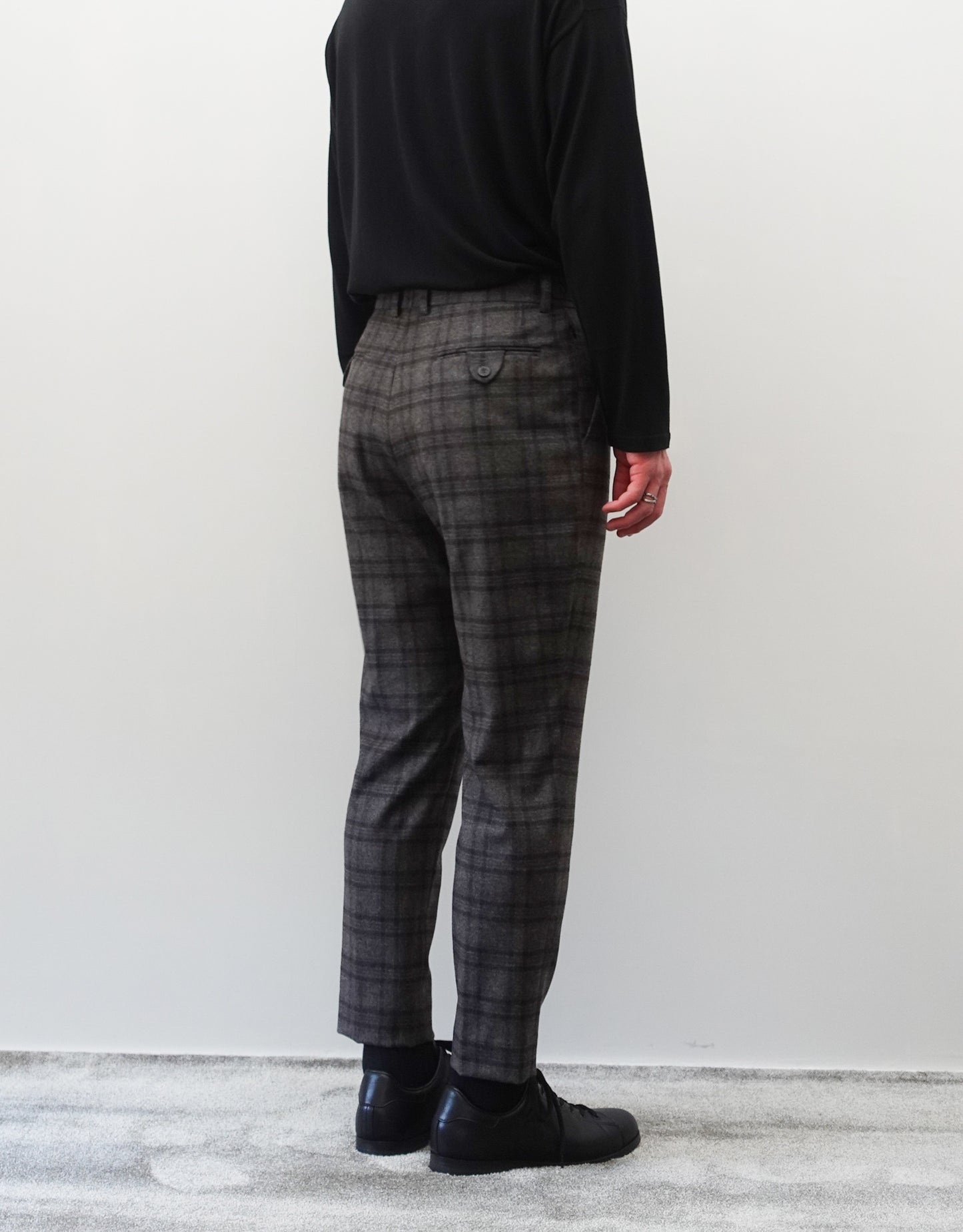TWO DARTS SLIM TROUSERS - GRAYBROWN CHECK -