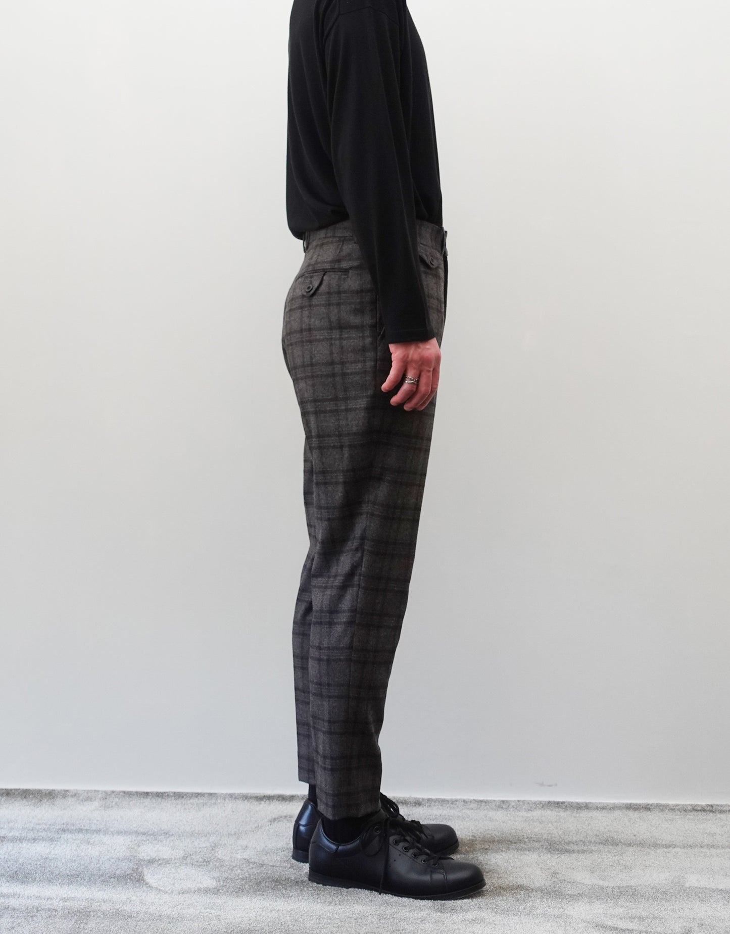 TWO DARTS SLIM TROUSERS - GRAYBROWN CHECK -
