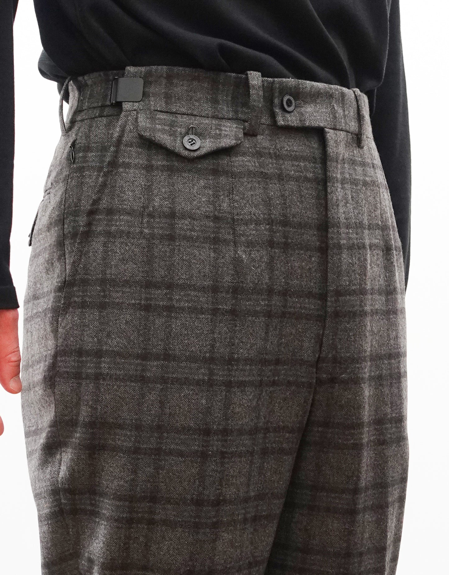 TWO DARTS SLIM TROUSERS - GRAYBROWN CHECK -