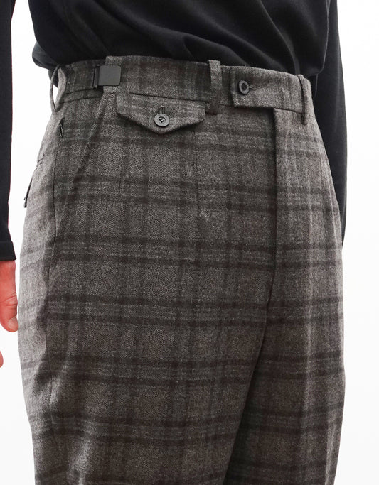 TWO DARTS SLIM TROUSERS - GRAYBROWN CHECK -