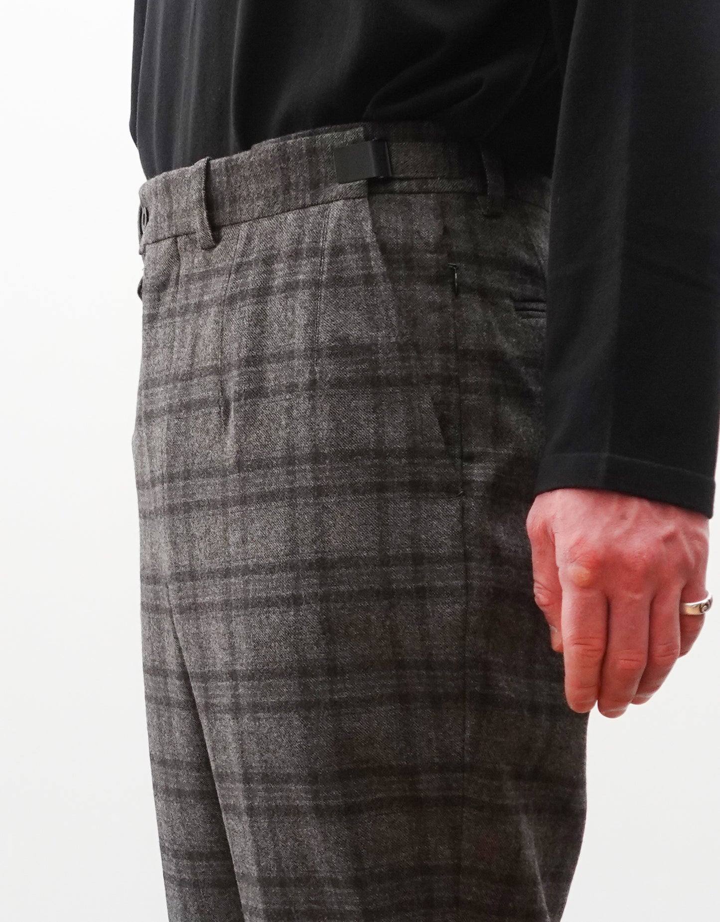 TWO DARTS SLIM TROUSERS - GRAYBROWN CHECK -