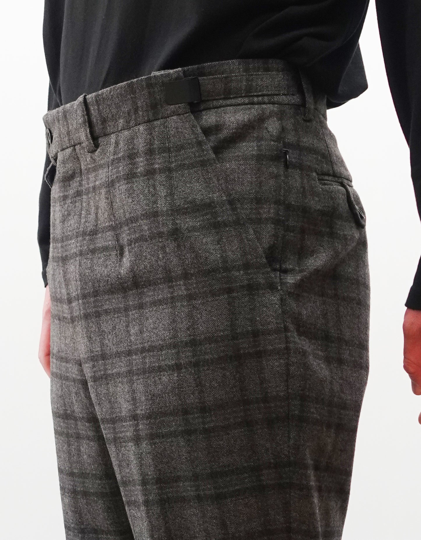 TWO DARTS SLIM TROUSERS - GRAYBROWN CHECK -