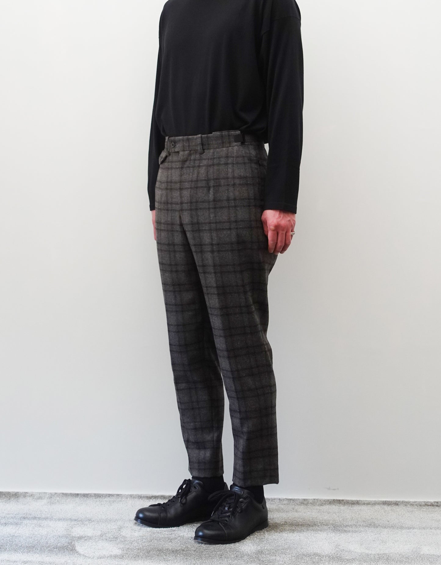 TWO DARTS SLIM TROUSERS - GRAYBROWN CHECK -