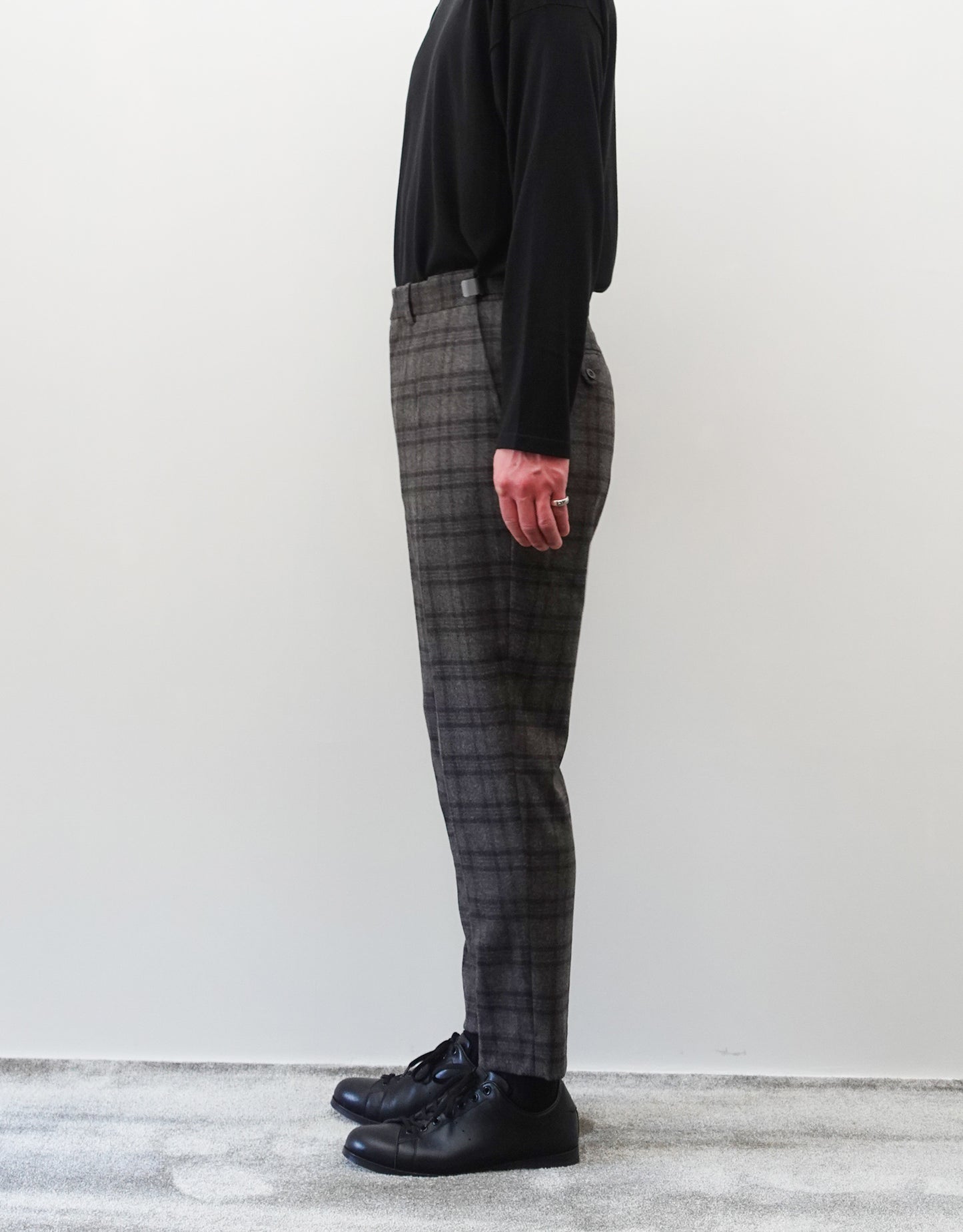 TWO DARTS SLIM TROUSERS - GRAYBROWN CHECK -