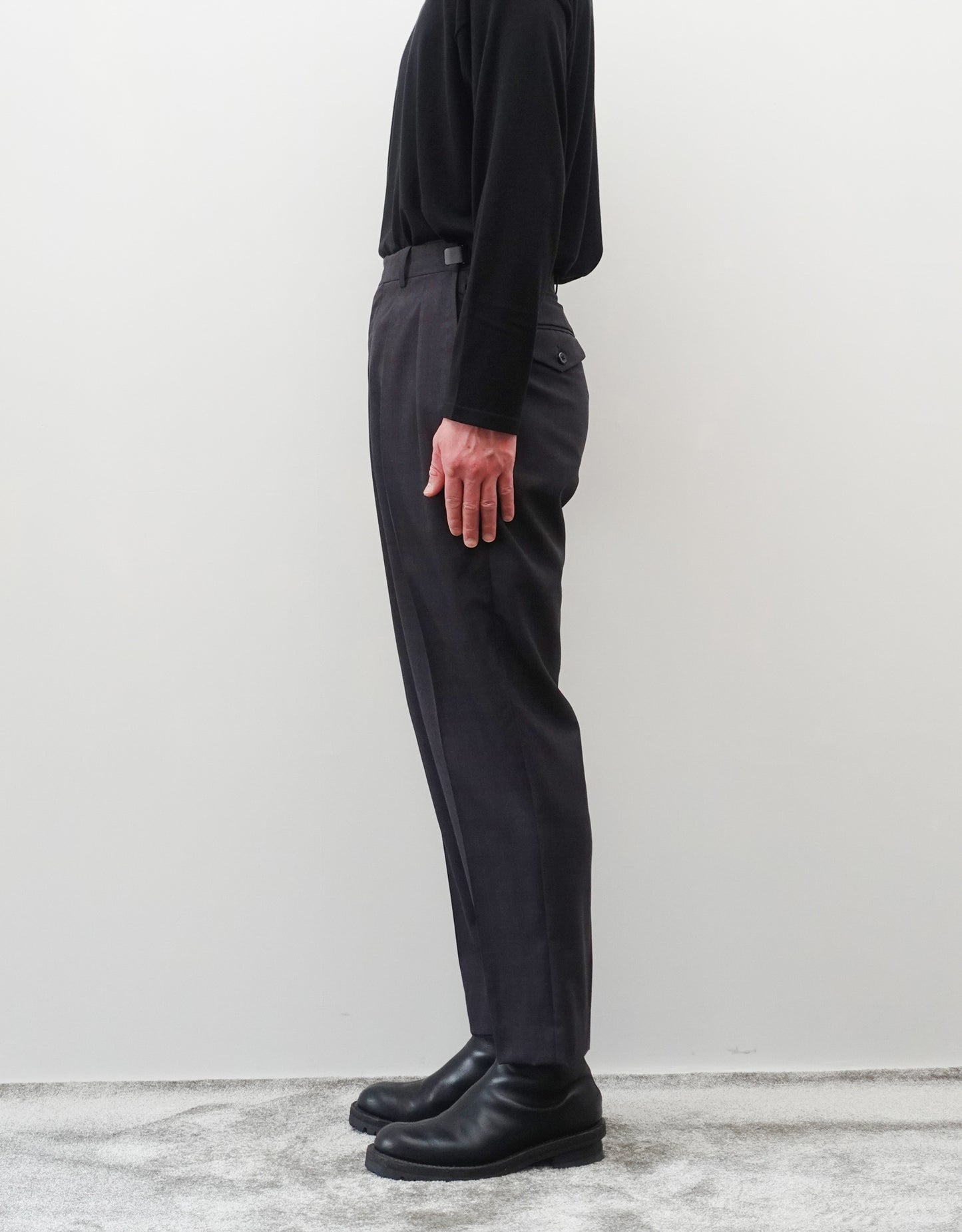 TWO TUCK TROUSERS - WINE×GRAY -