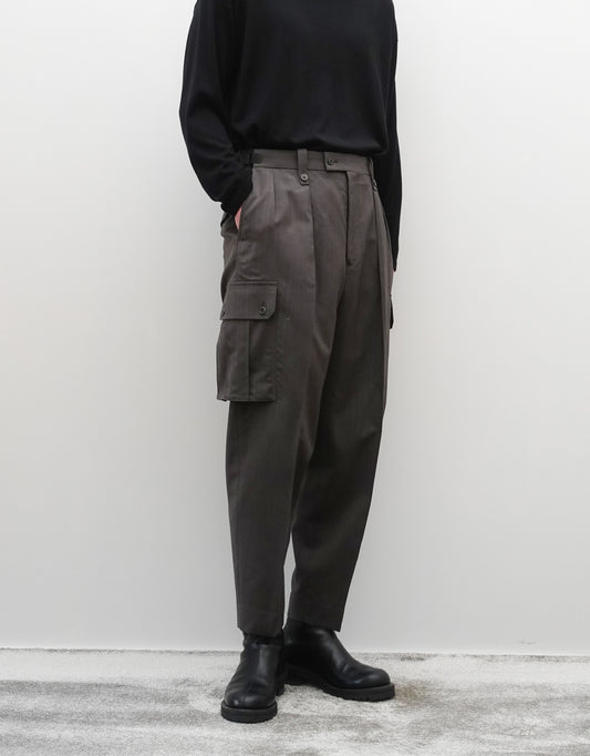 TWO TUCK CARGO SLACKS - ASH TAUPE -