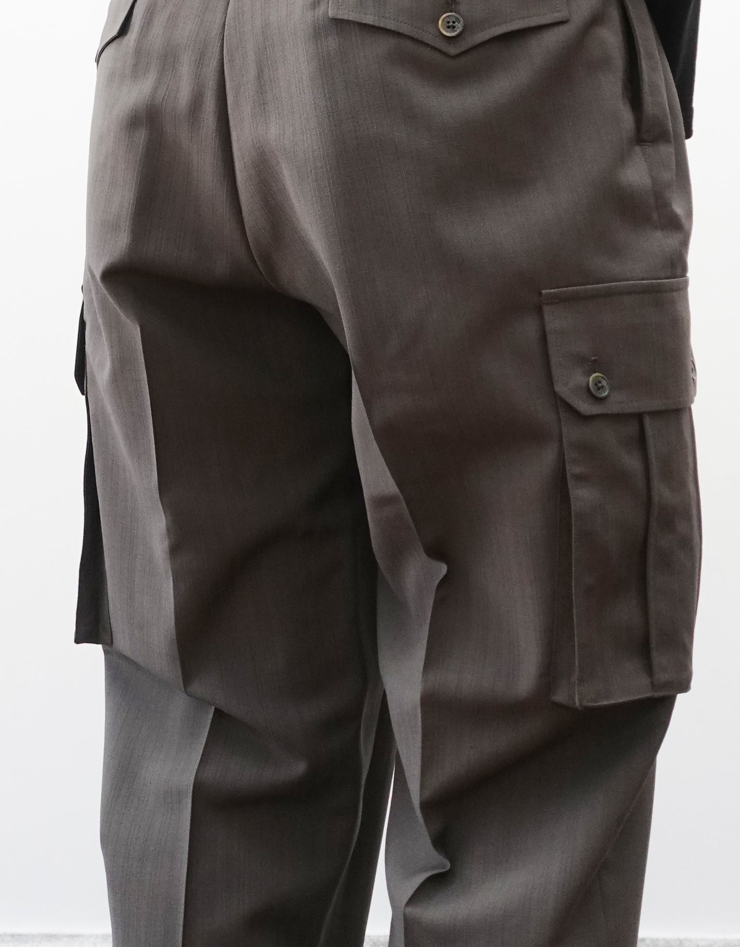 TWO TUCK CARGO SLACKS - ASH TAUPE -