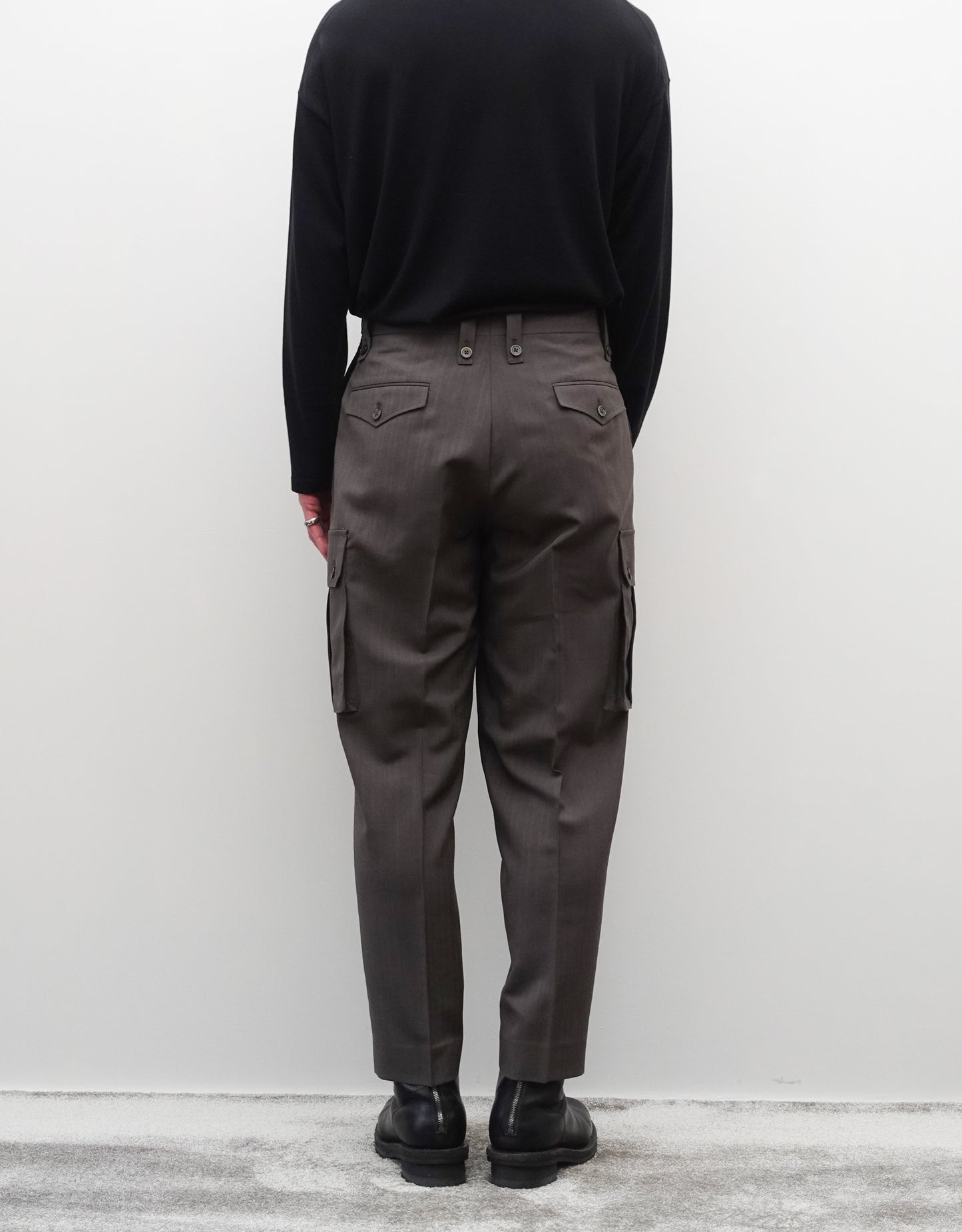 TWO TUCK CARGO SLACKS - ASH TAUPE -