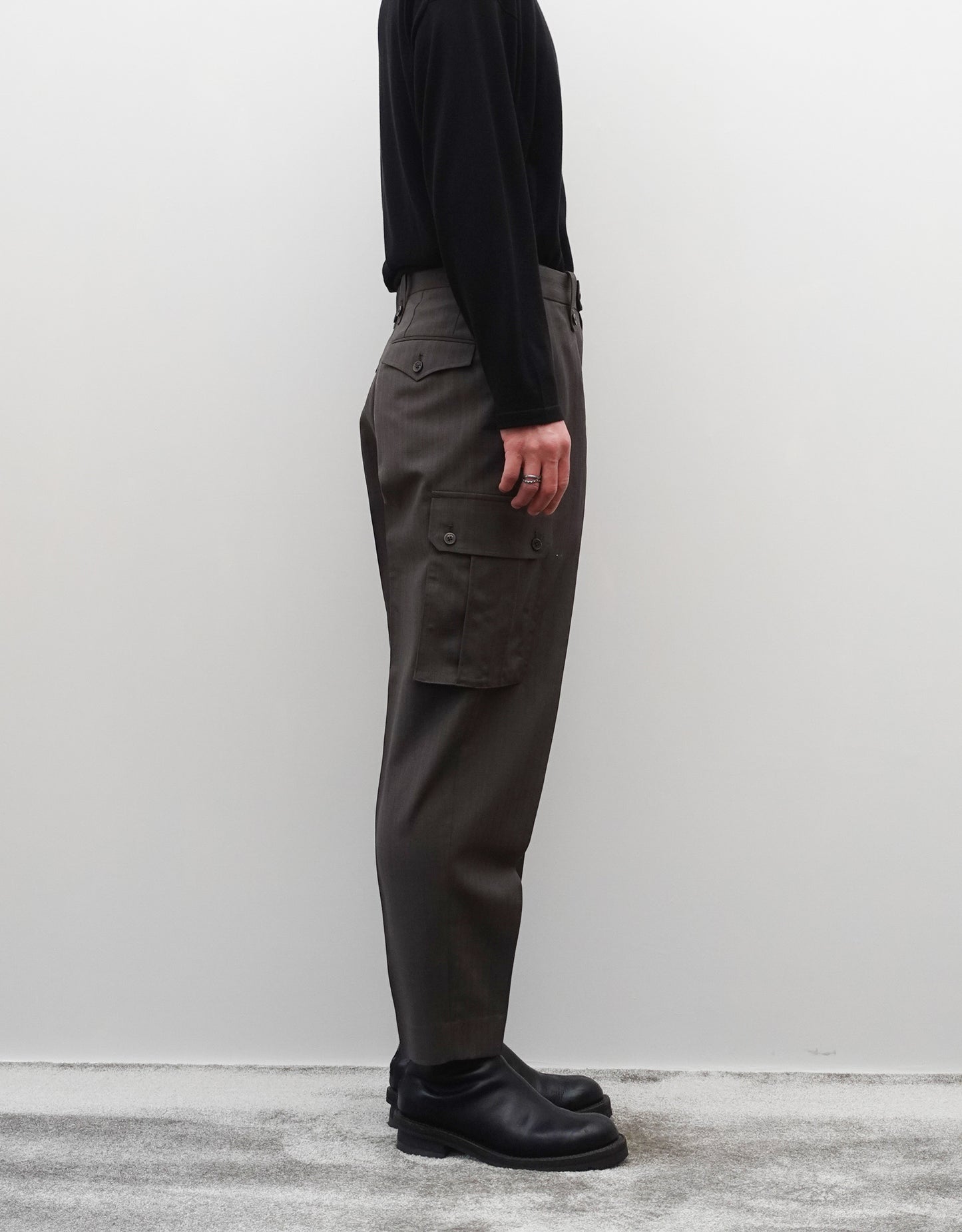 TWO TUCK CARGO SLACKS - ASH TAUPE -