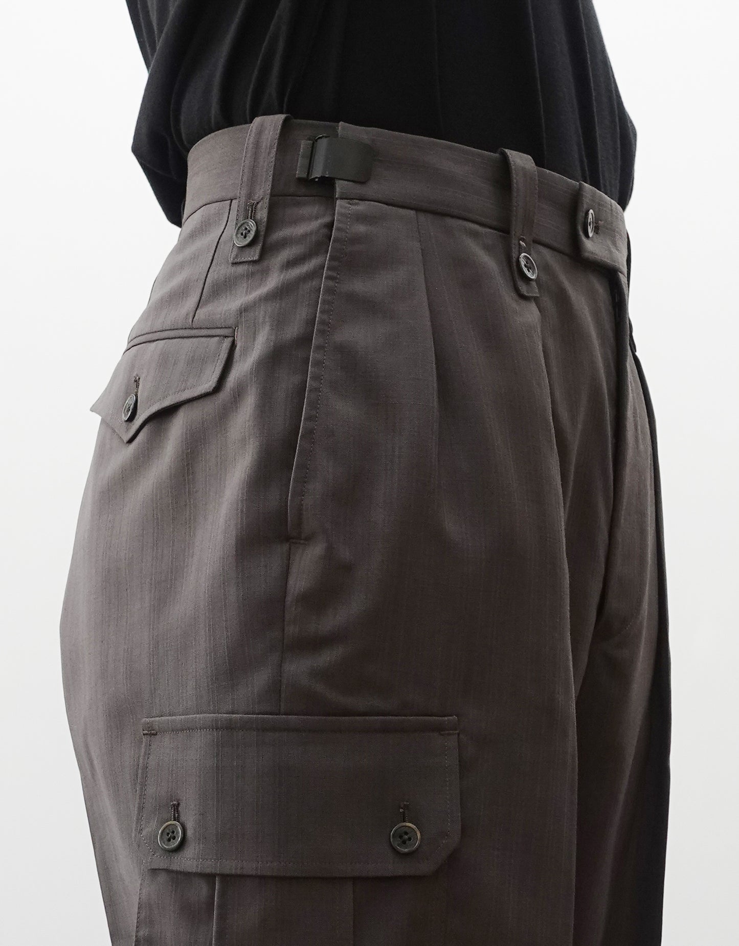 TWO TUCK CARGO SLACKS - ASH TAUPE -