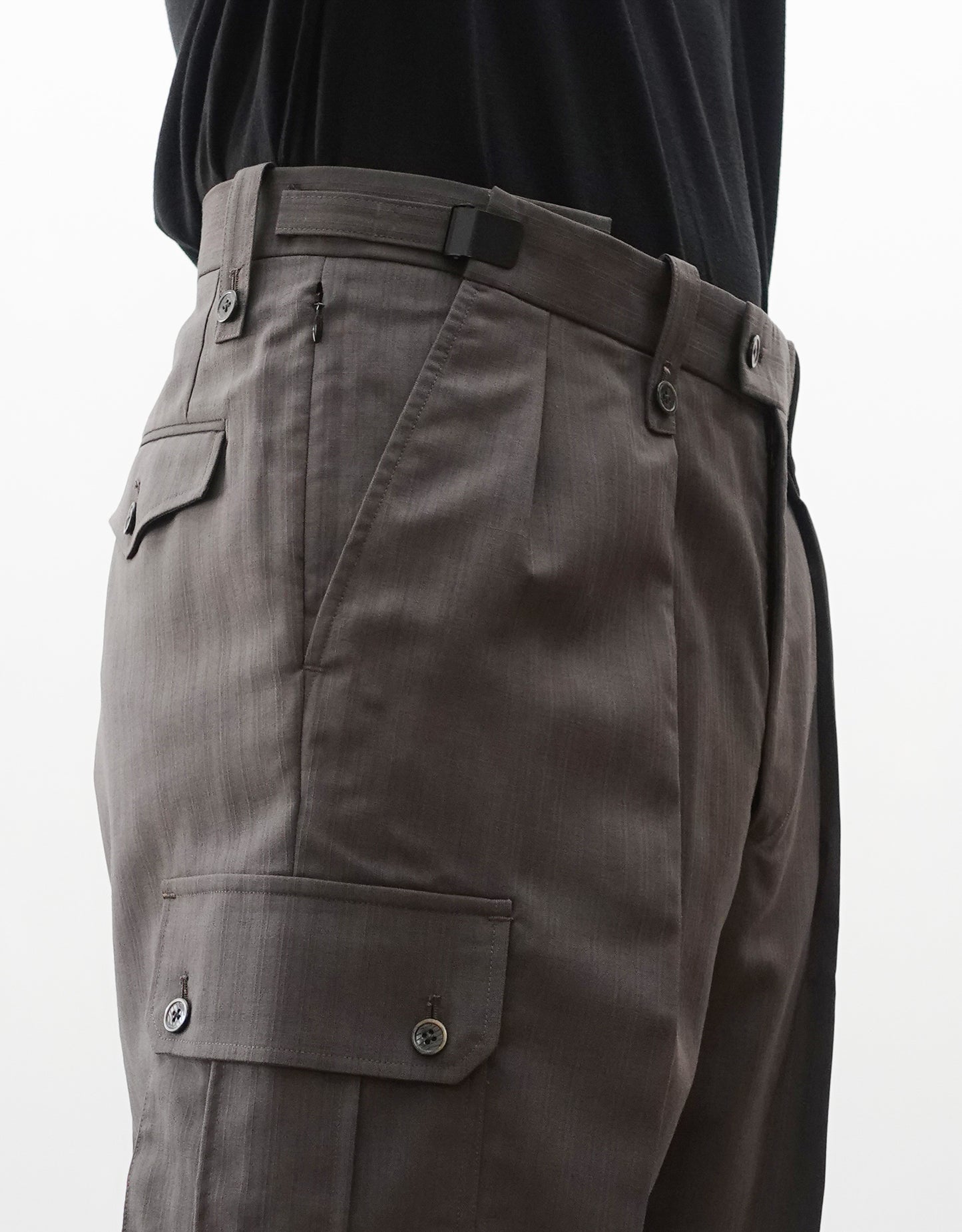 TWO TUCK CARGO SLACKS - ASH TAUPE -